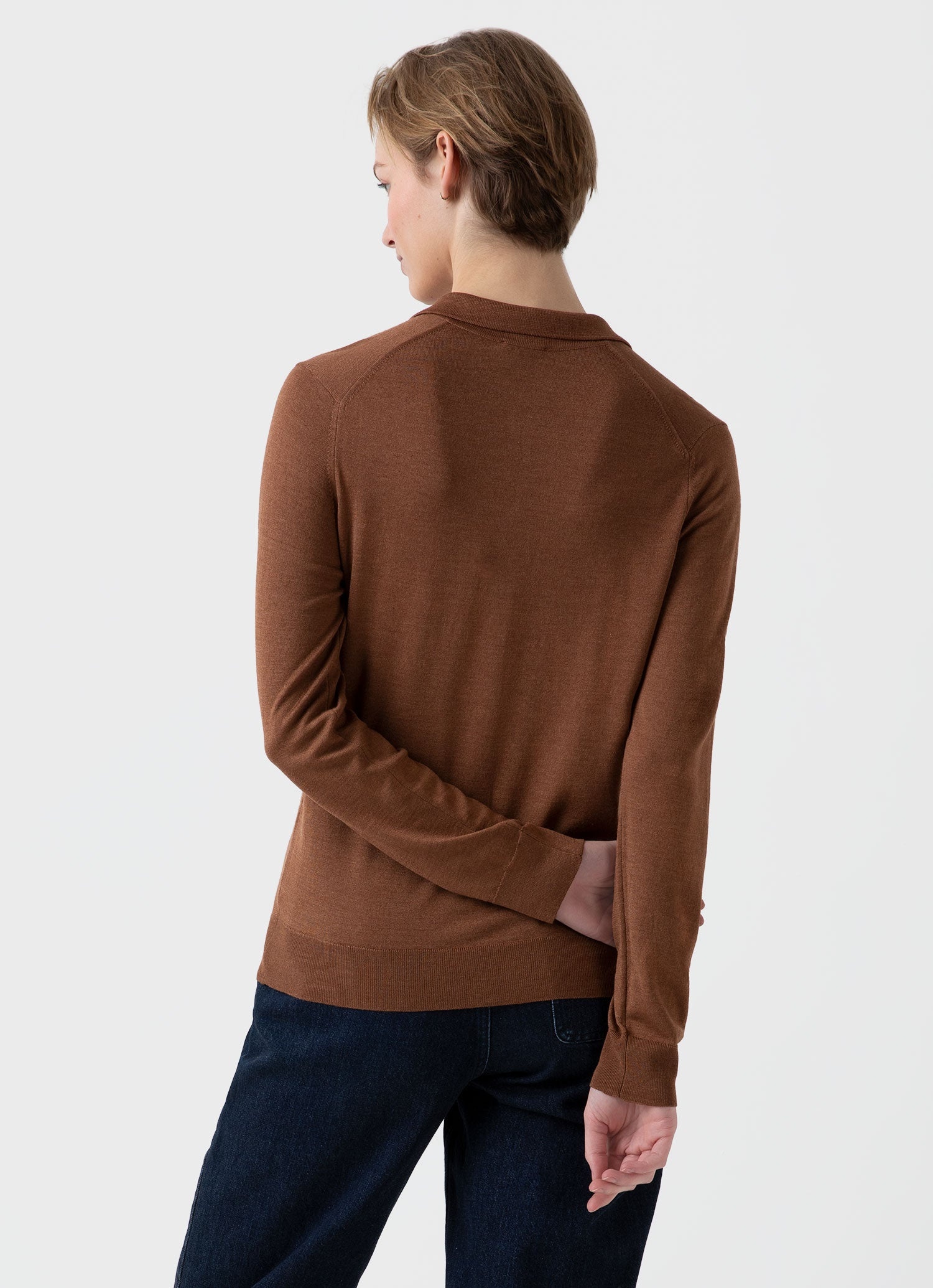 Merino Silk Collar Cardigan - 4
