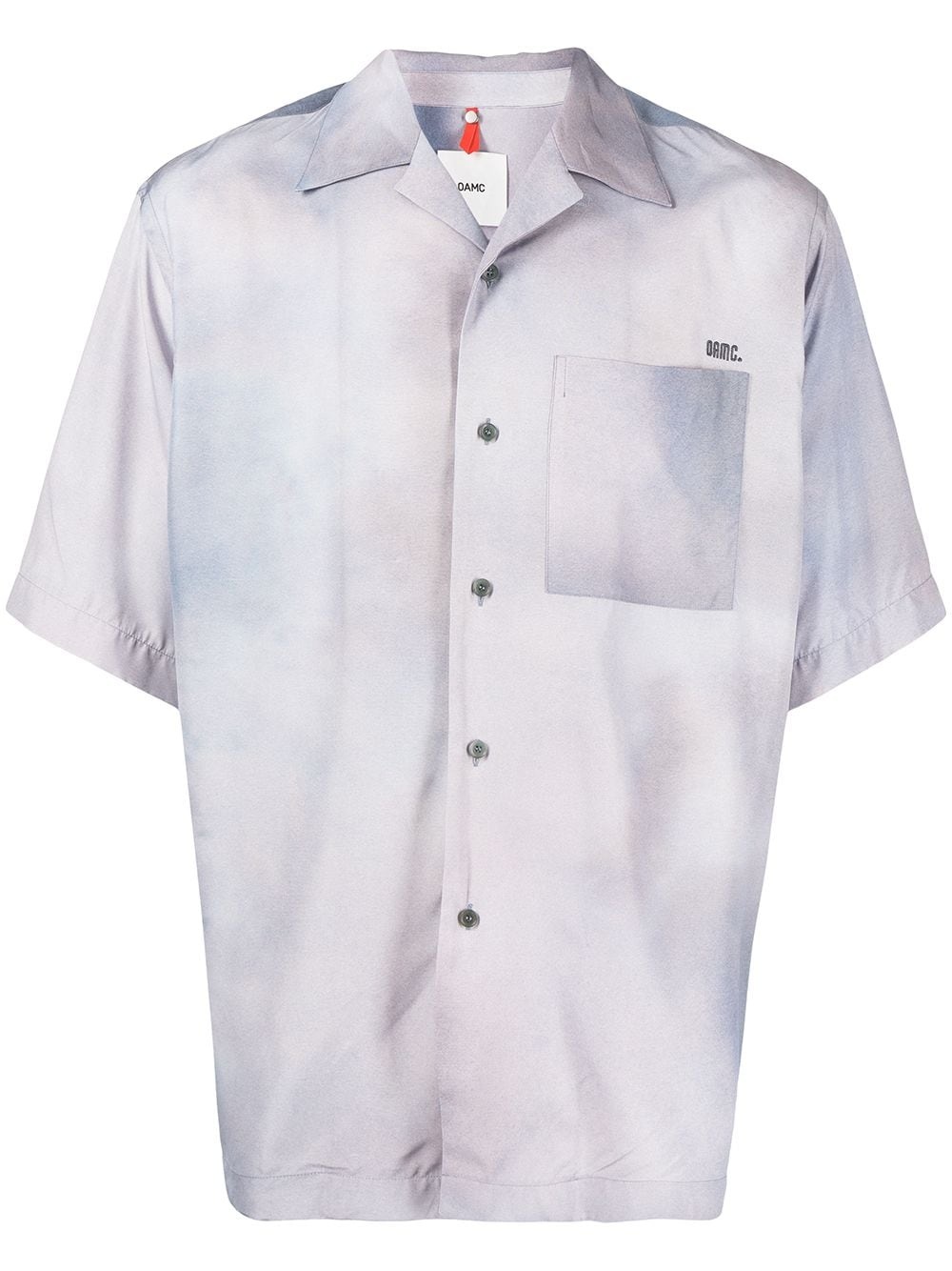 logo-embroidered tie-dye shirt - 1