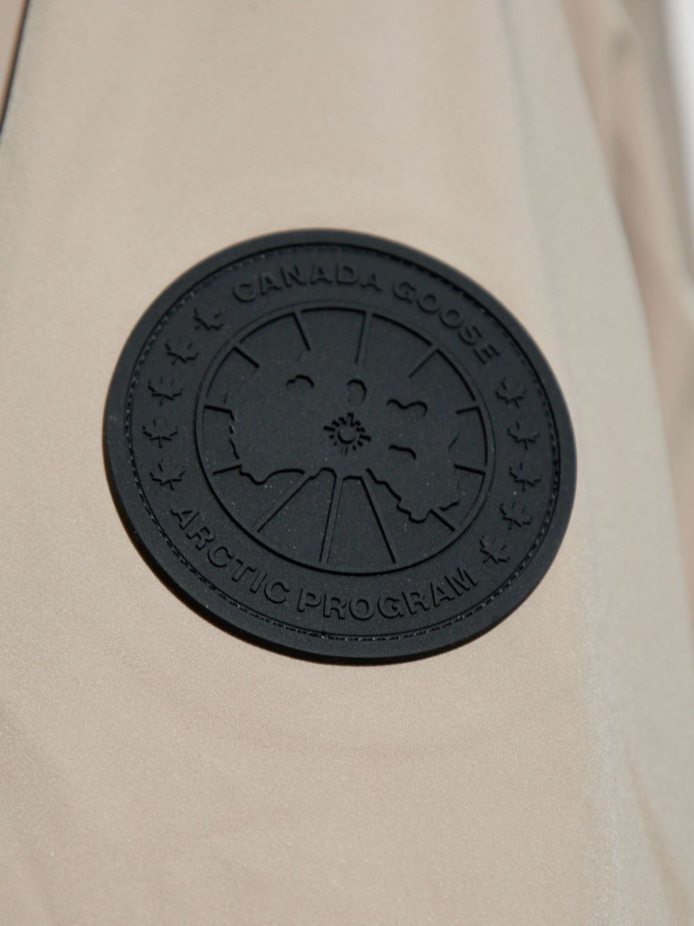 logo-patch parka coat - 5