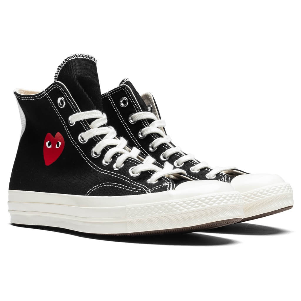 CONVERSE X COMME DES GARCONS PLAY ALL STAR CHUCK '70 HI SMALL RED HEART - BLACK - 2