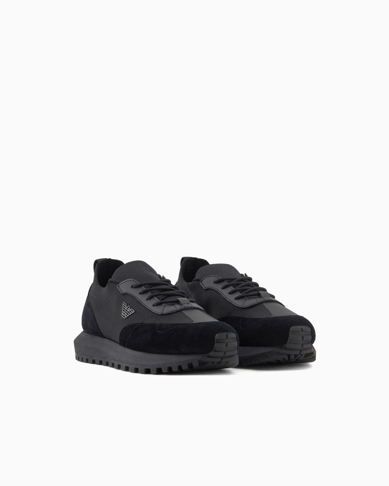 KNIT SNEAKERS WITH SUEDE DETAILS - 2