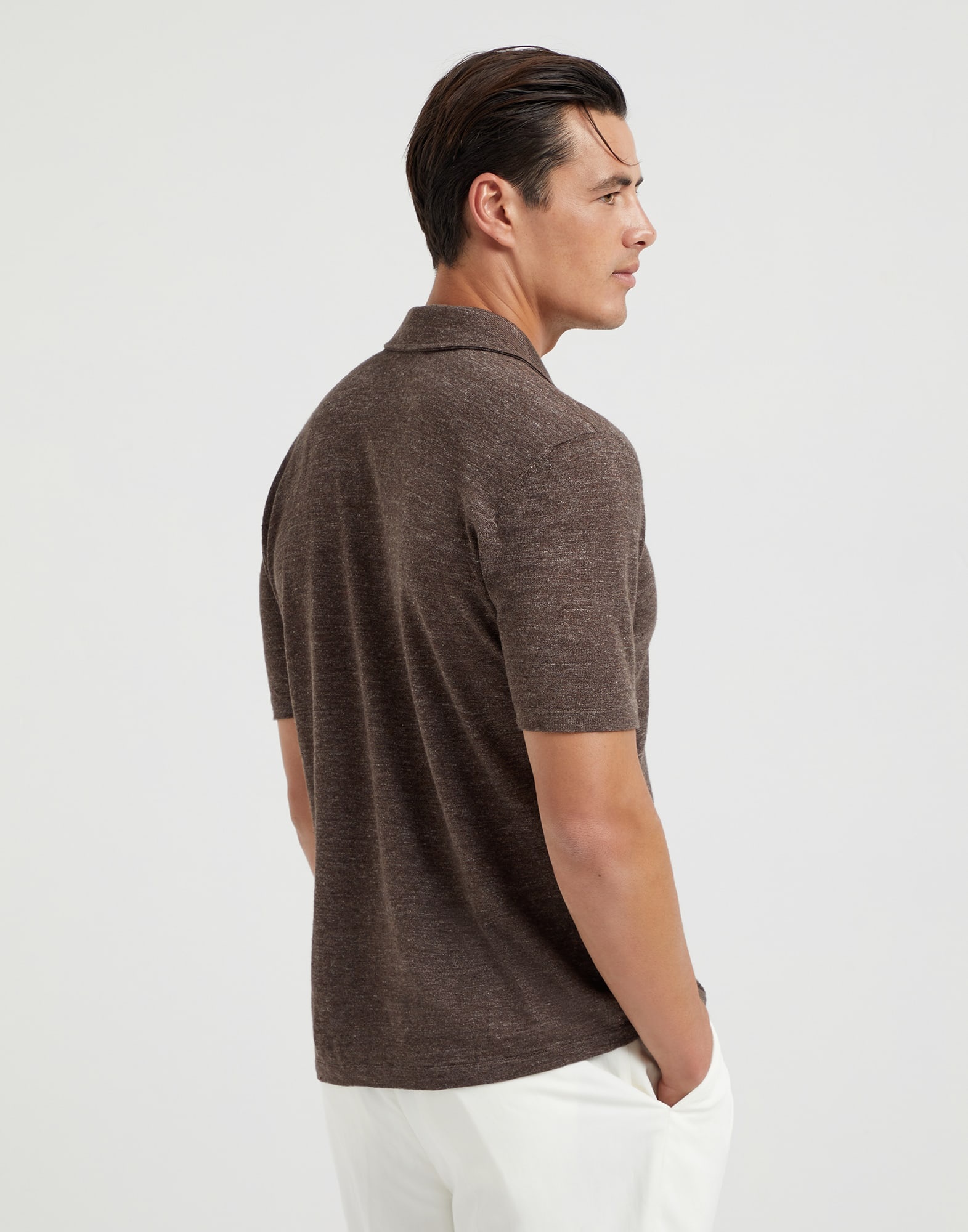Linen and cotton short sleeve knit shirt - 2
