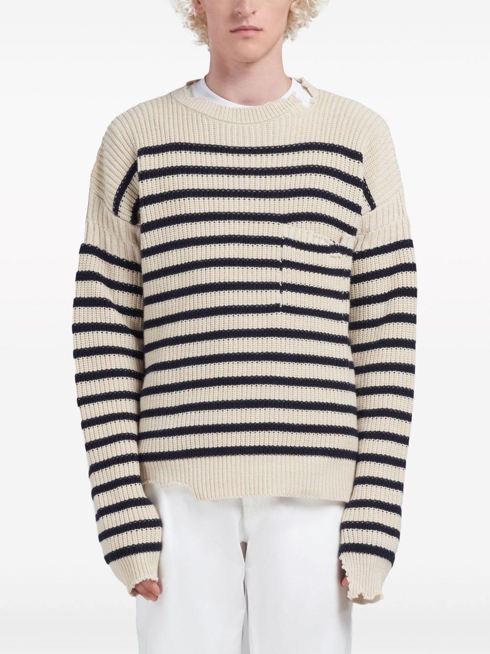 striped virgin wool sweater - 2