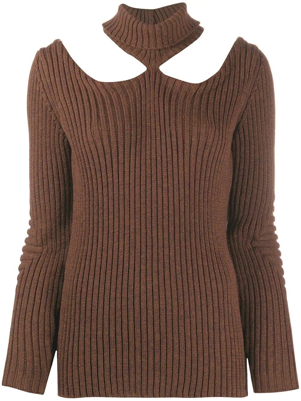 speckled cut-out jumper - 1