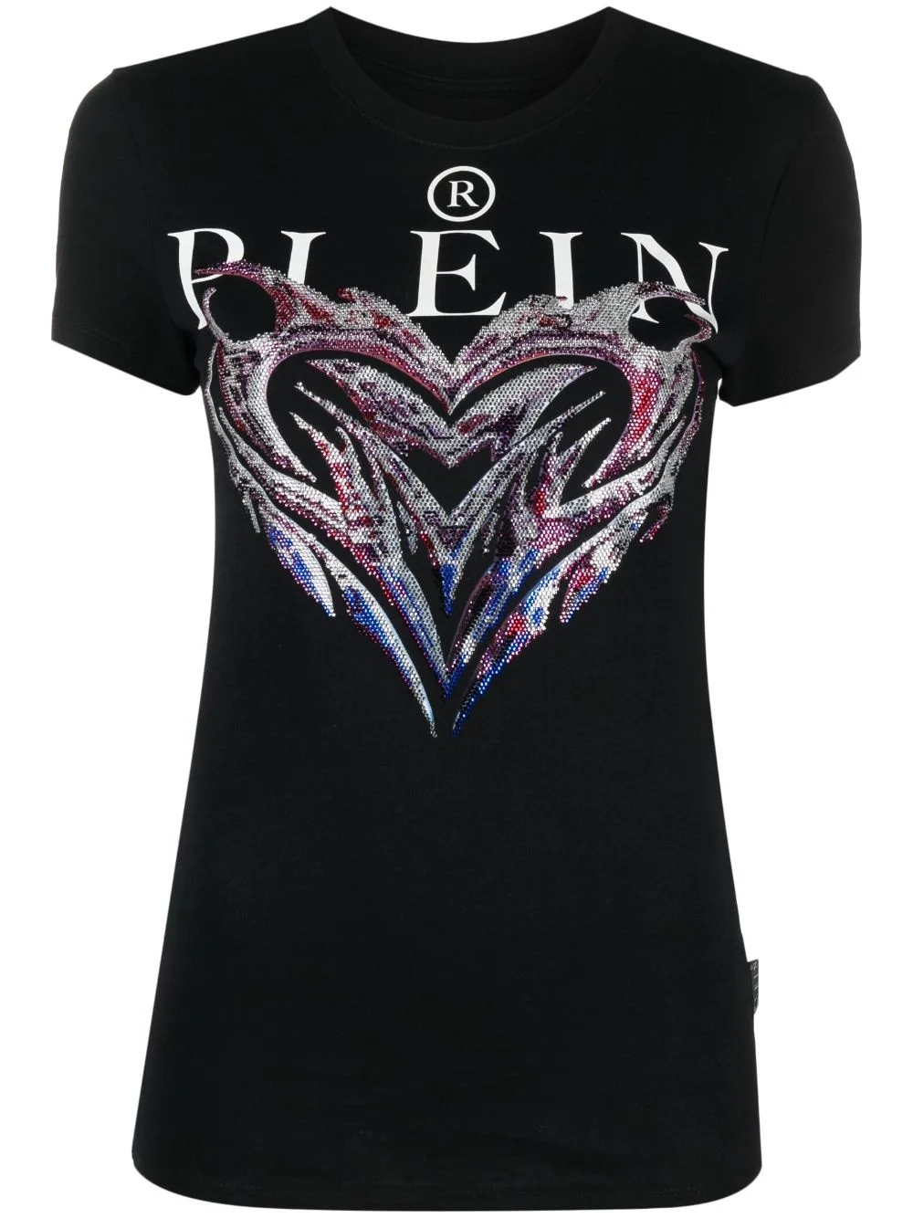 crystal-embellished logo-print T-shirt - 1