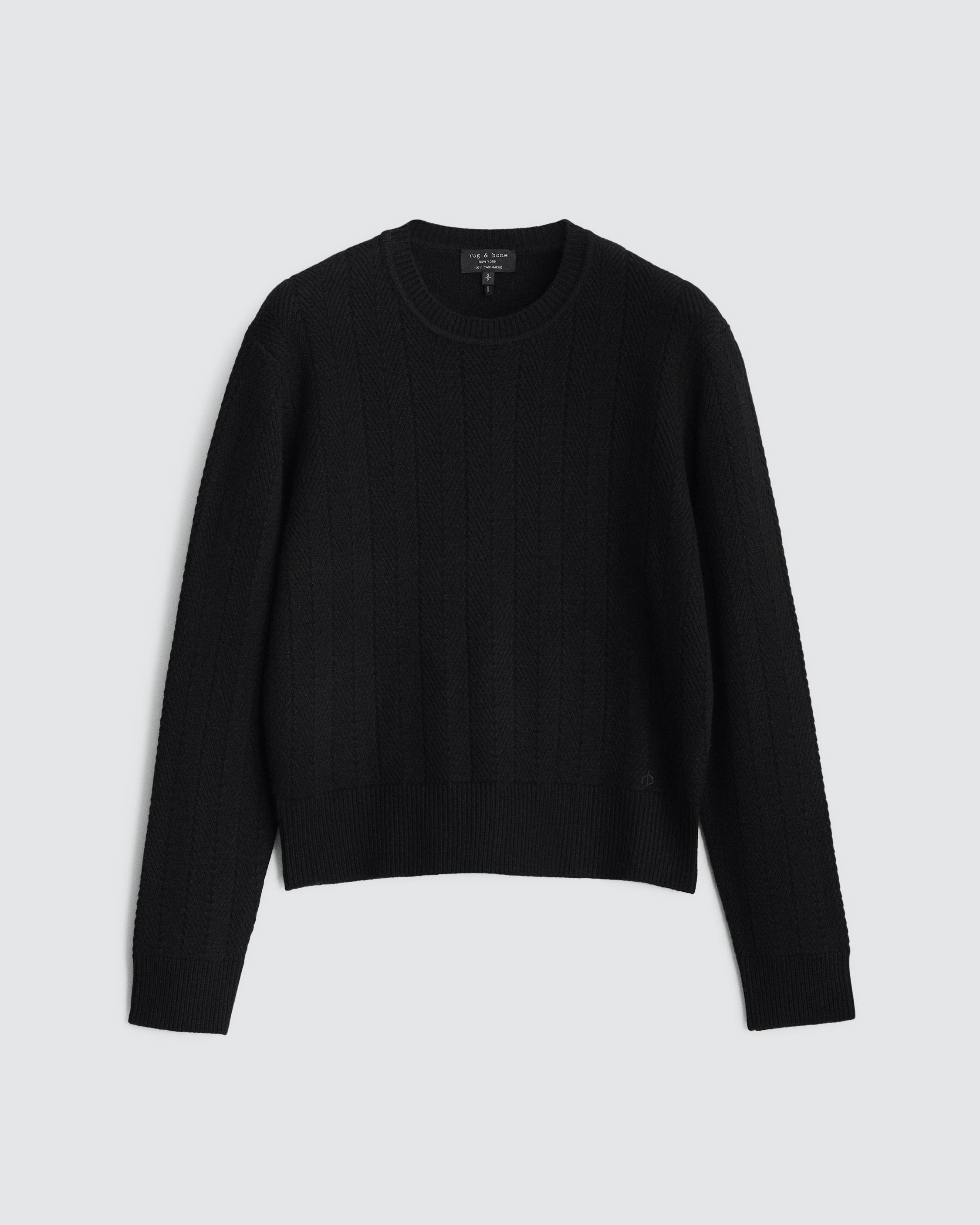 Durham Herringbone Cashmere Crew
Relaxed Fit Sweater - 1
