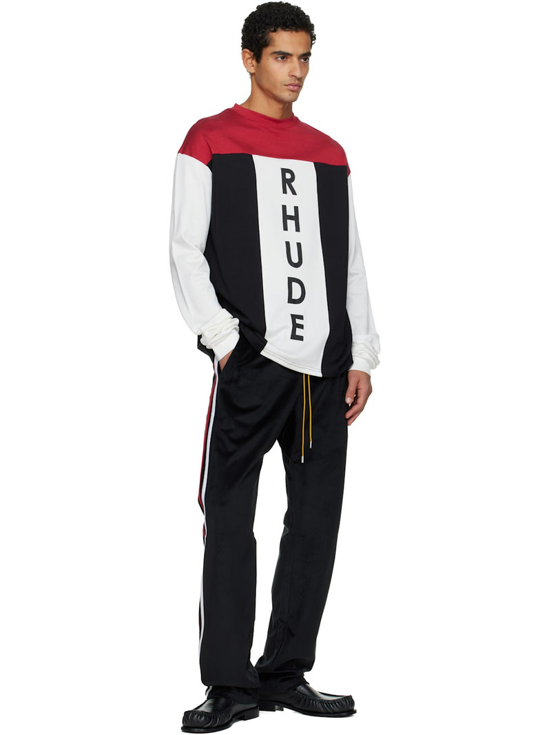 Rhude Black Mancino Velour Track Pants outlook