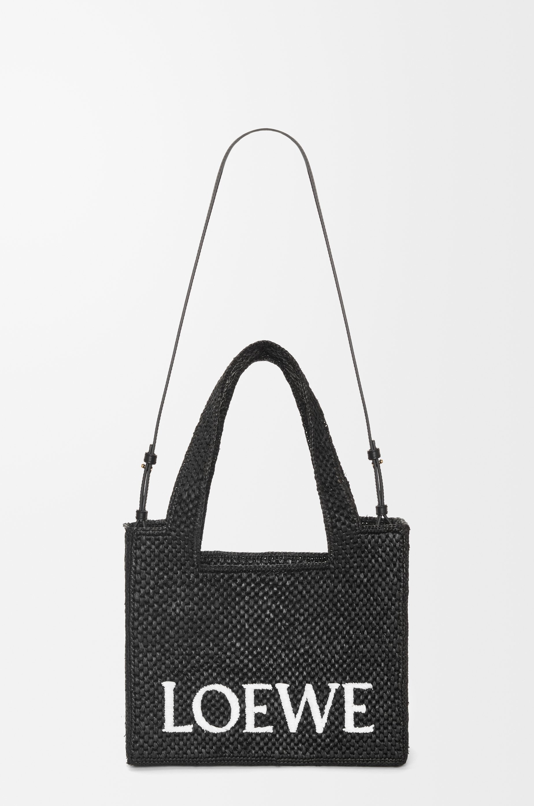 Medium LOEWE Font tote in raffia - 7