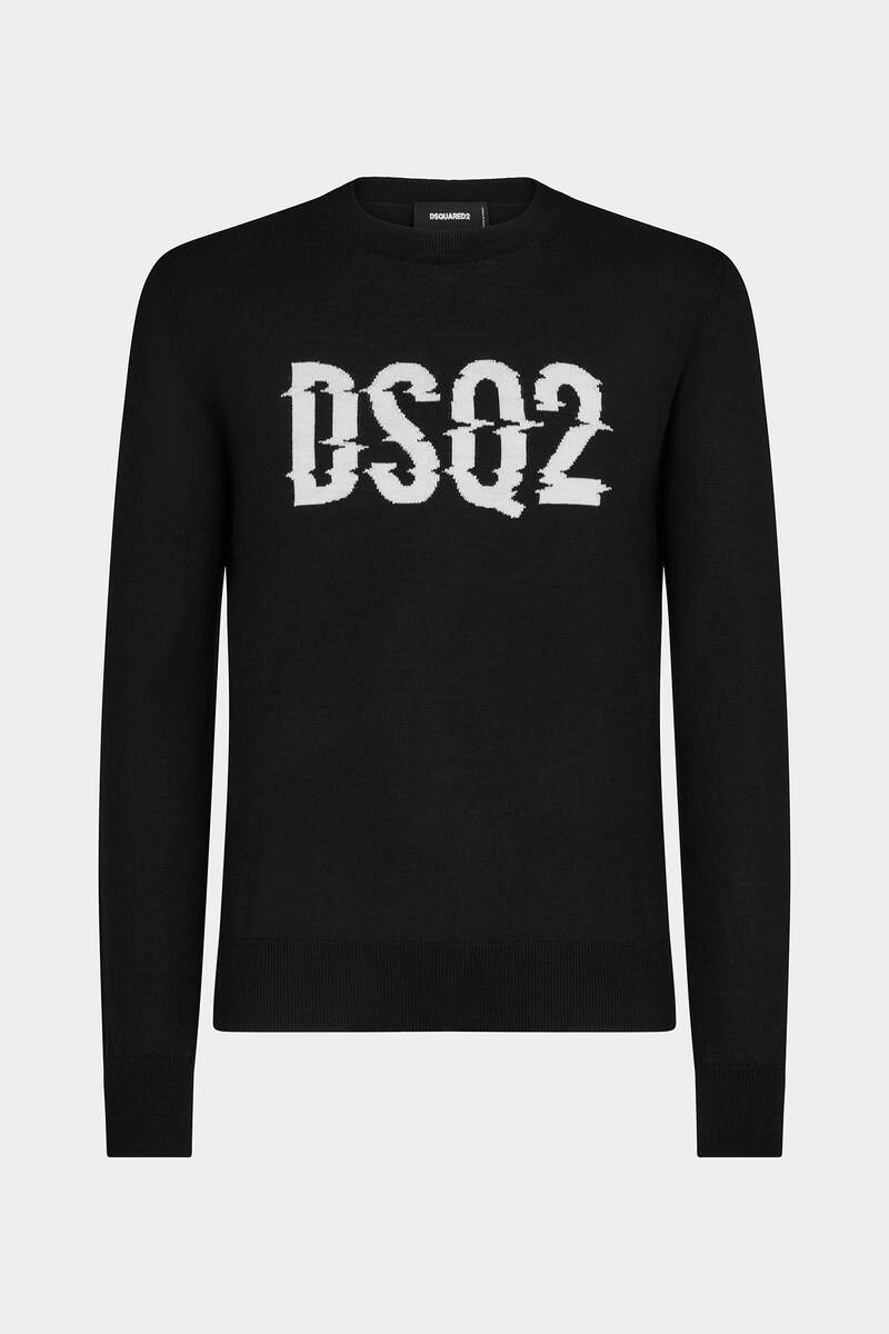 DSQ2 INTARSIA KNIT CREWNECK PULLOVER - 1