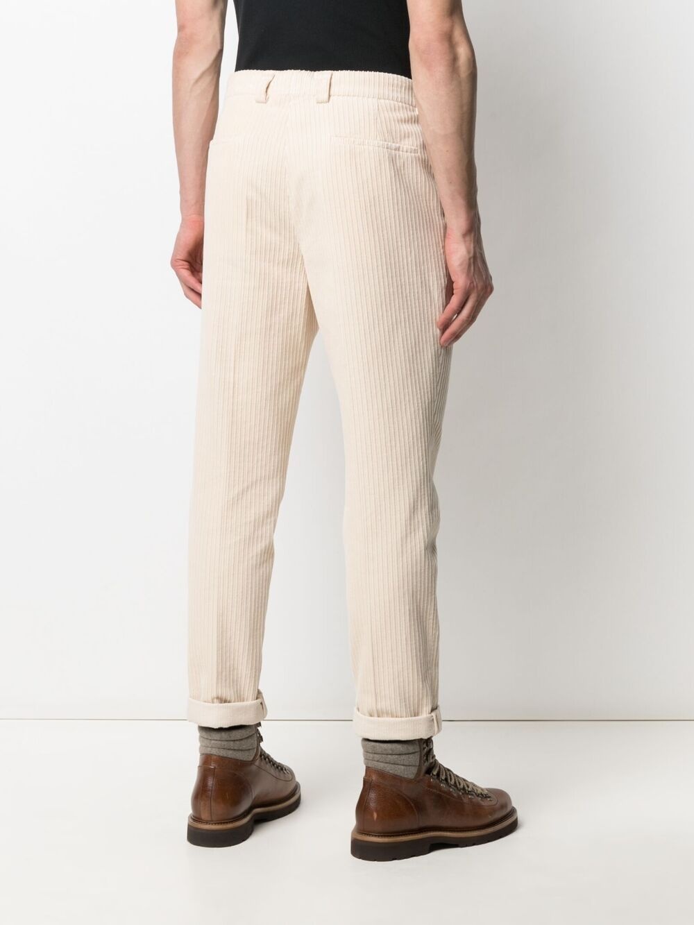 corduroy pleat-detail trousers - 4