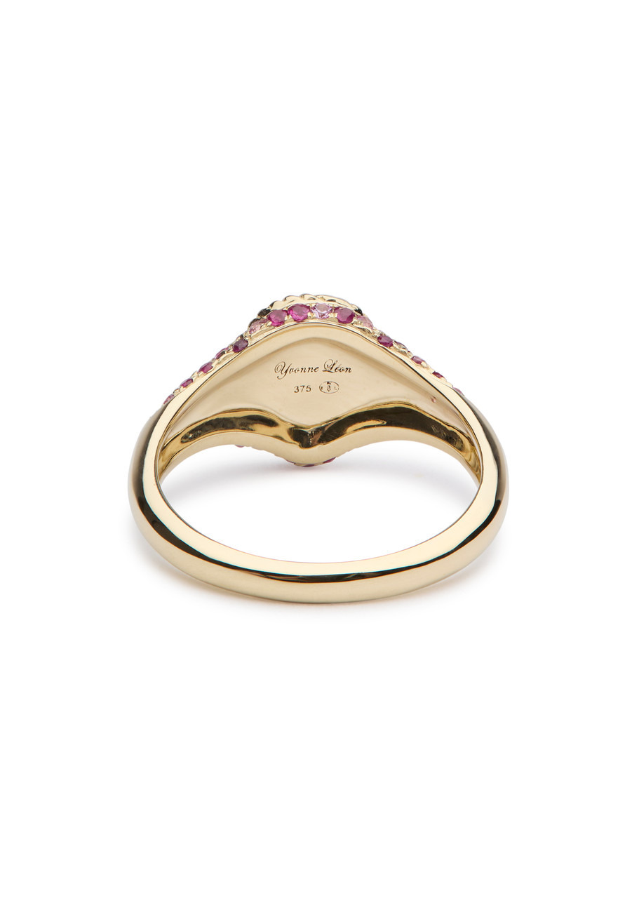 Yvonne Leon Baby Chevaliere Pear 9kt Gold Pinky Ring - 4