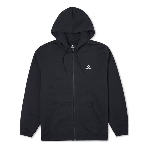 Converse Go-To Embroidered Star Chevron Standard Fit Full-Zip Hoodie 'Black' 10024511-A01 - 1