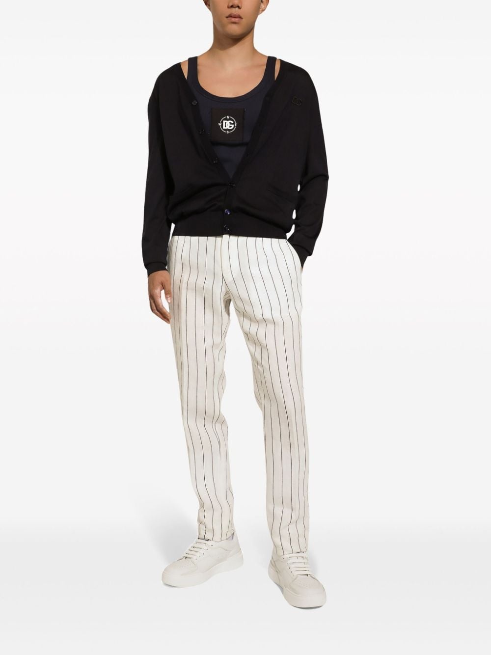 logo-embroidered silk cardigan - 2