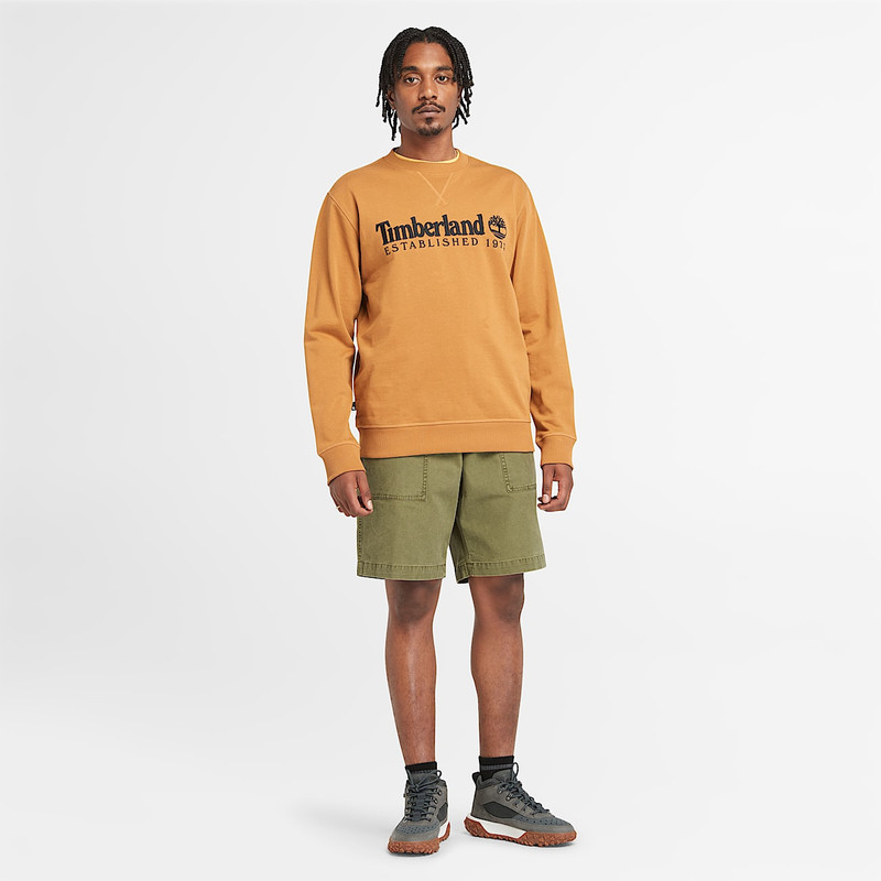 Men's Established 1973 Embroidered Logo Crew Neck Sweatshirt 3