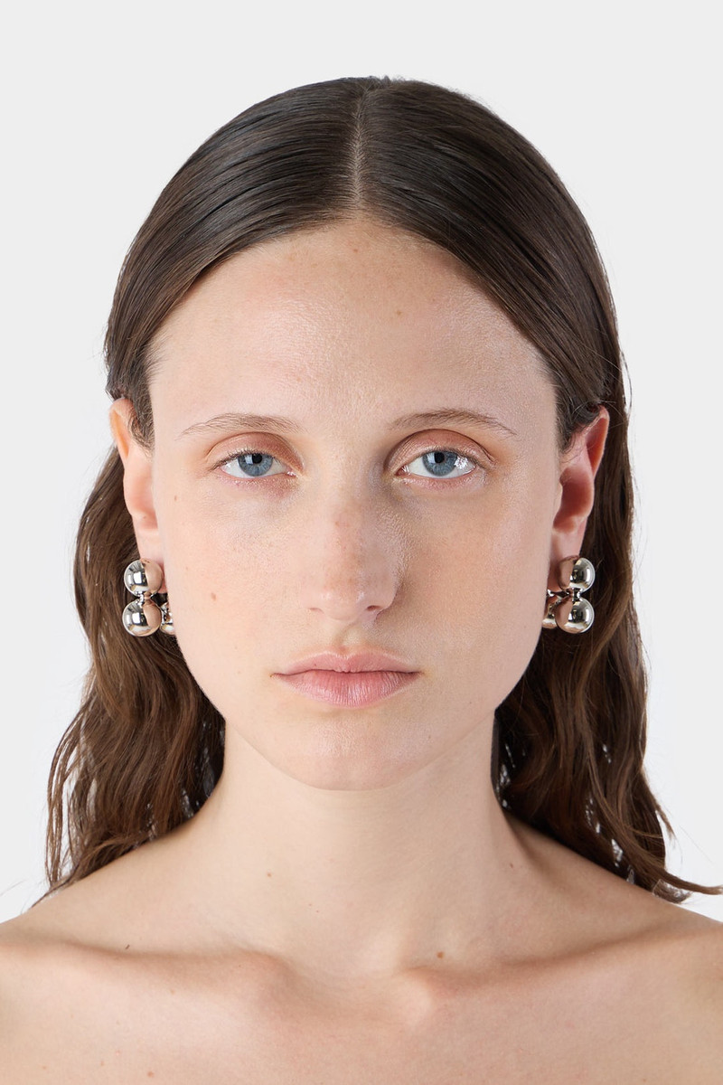 SUNNEI DOUBLE EARRINGS / silver outlook