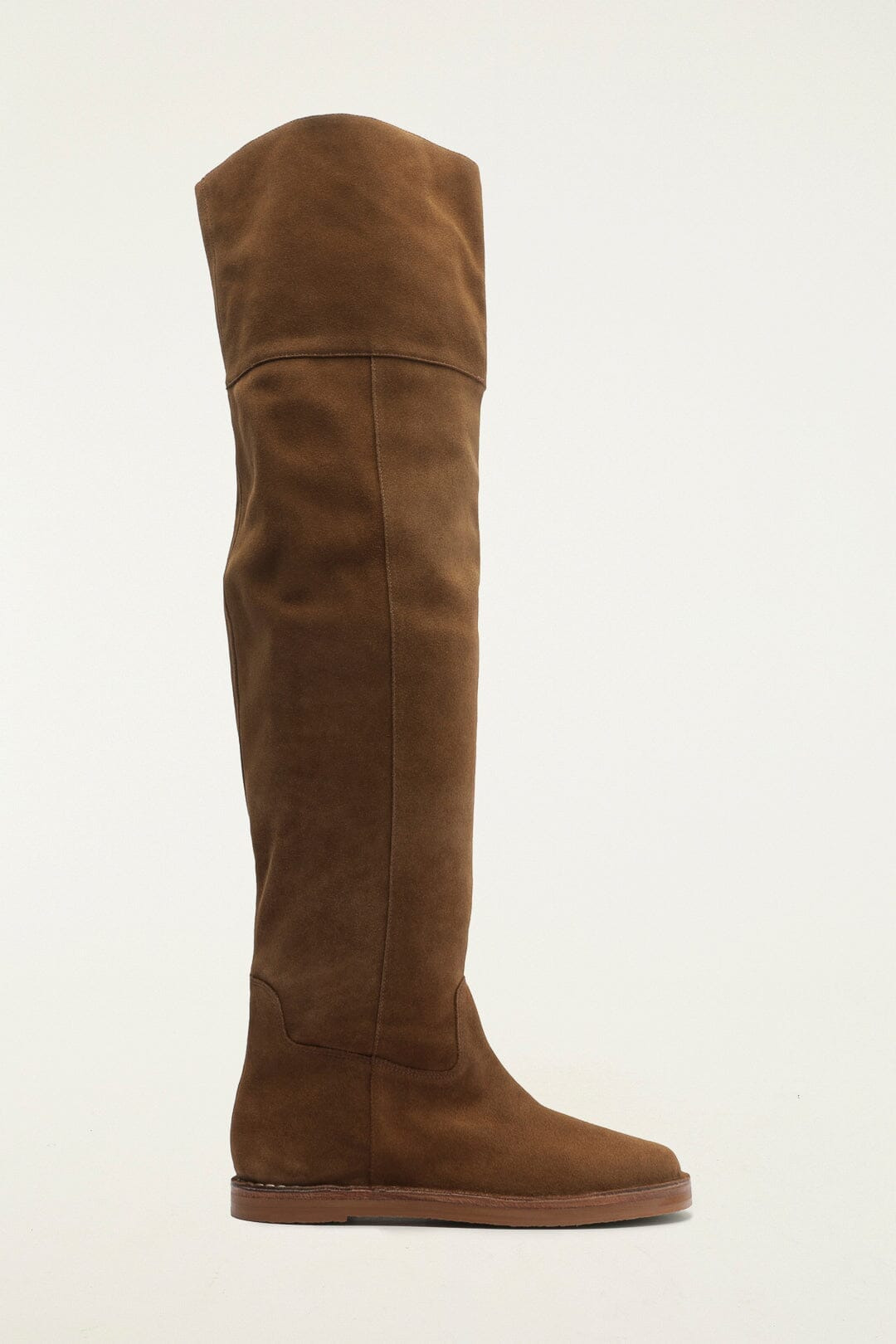 Brown Over The Knee Flat Boot - 2