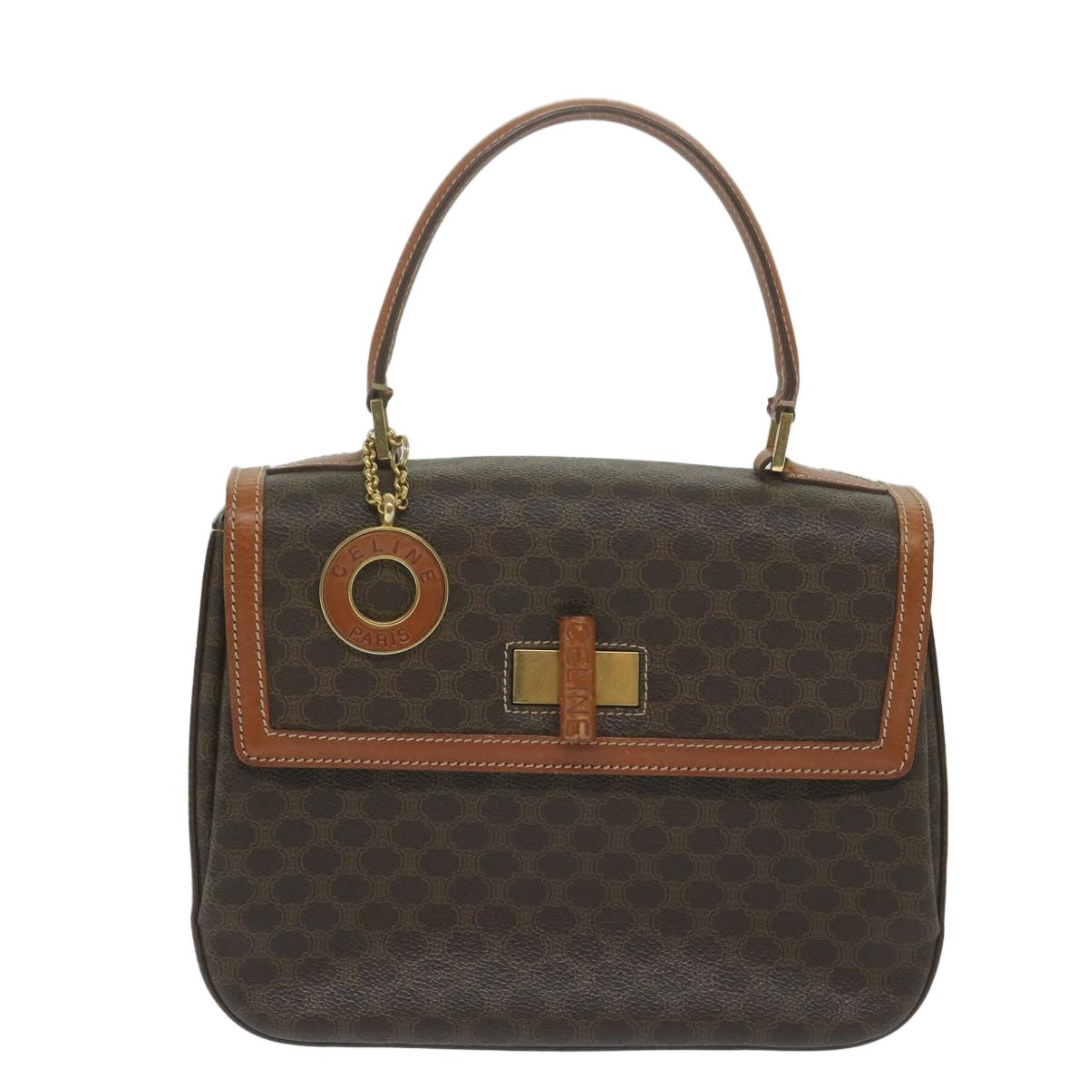 CELINE Macadam Canvas Hand Bag Pvc Leather Brown - 13