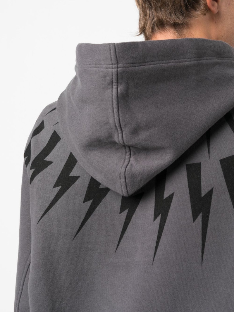Thunderbolt-print cotton hoodie 5