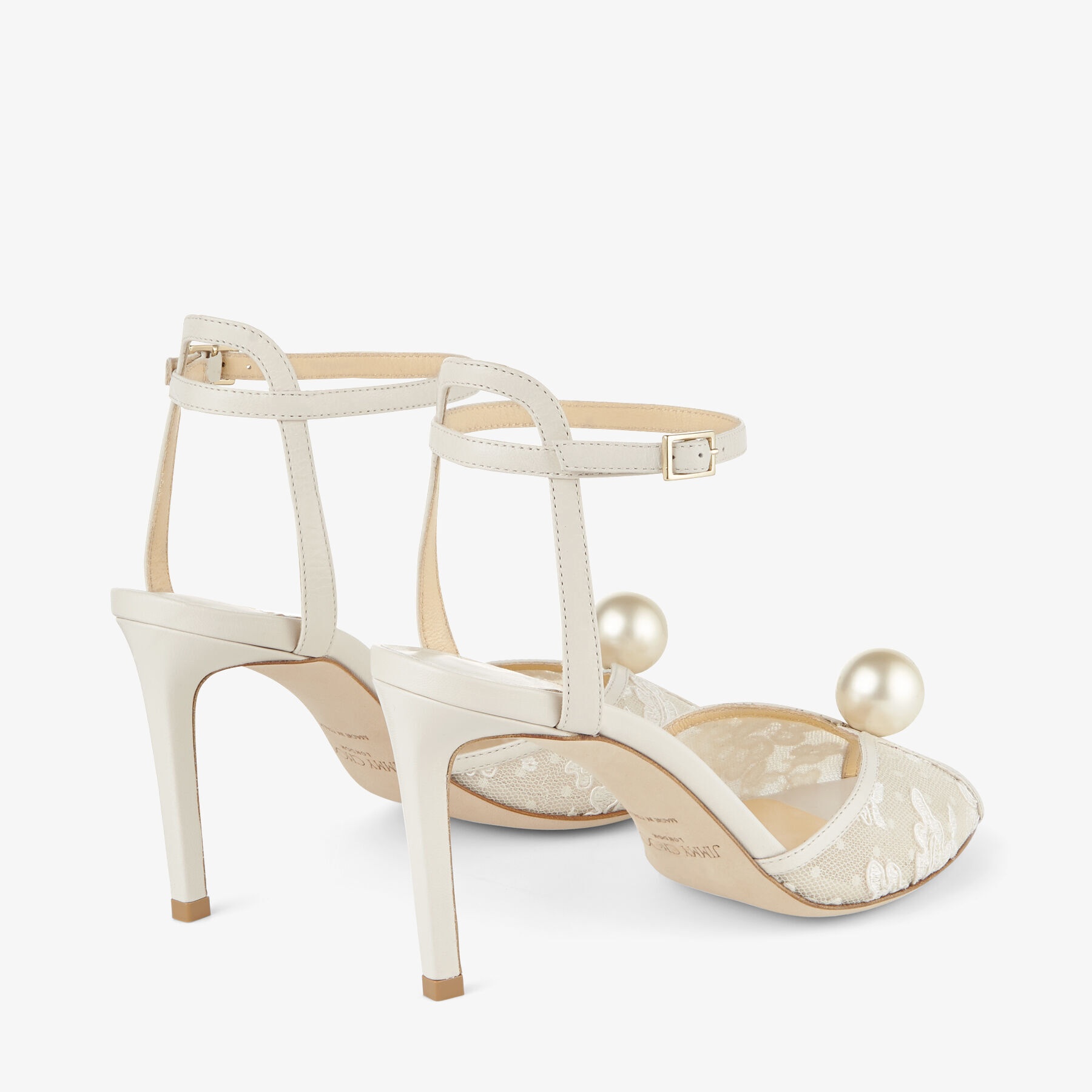 Sacora 85
Ivory Floral Lace Sandals with Pearl Detail - 4