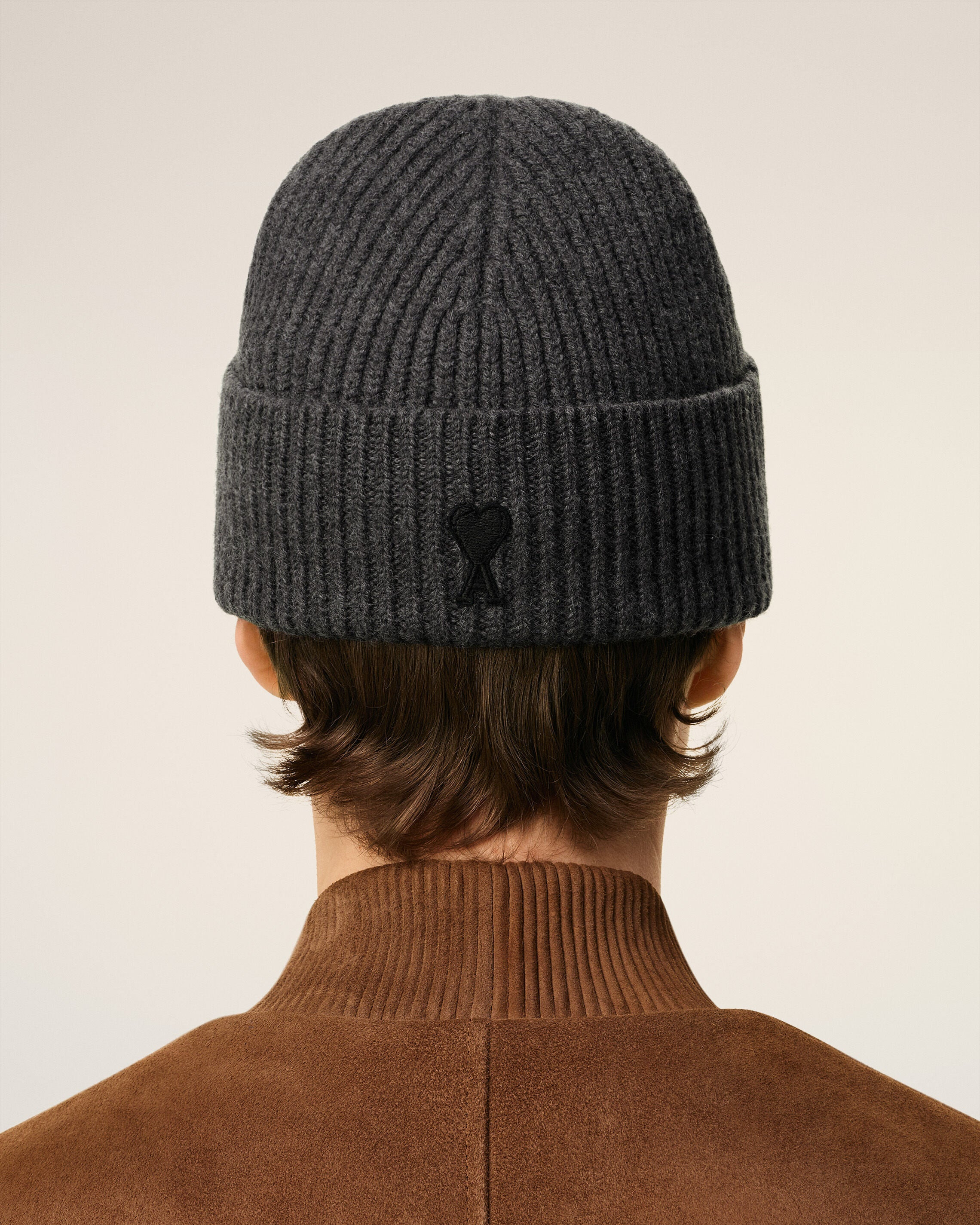 GREY WOOL AMI DE COEUR BEANIE - 6