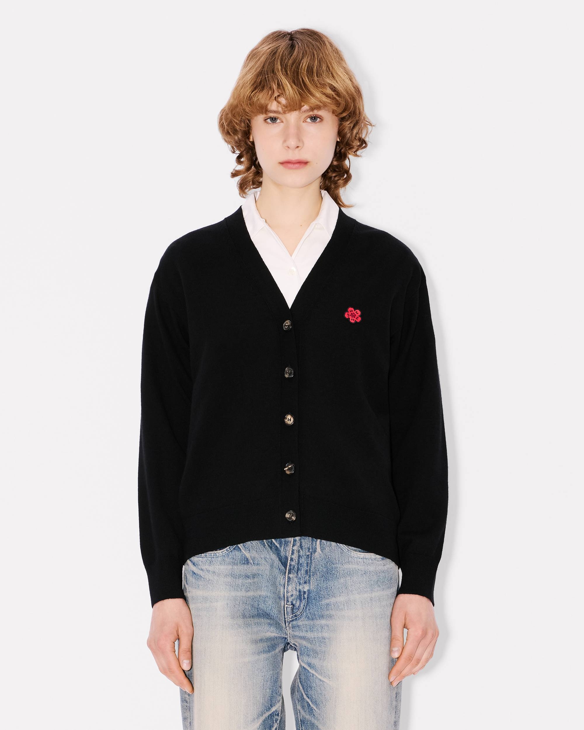 'Boke Flower' embroidered cardigan in merino wool - 3