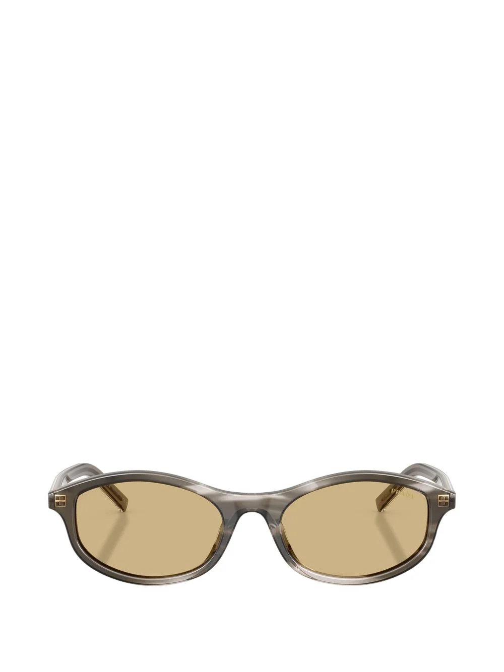 striped oval-frame sunglasses - 1