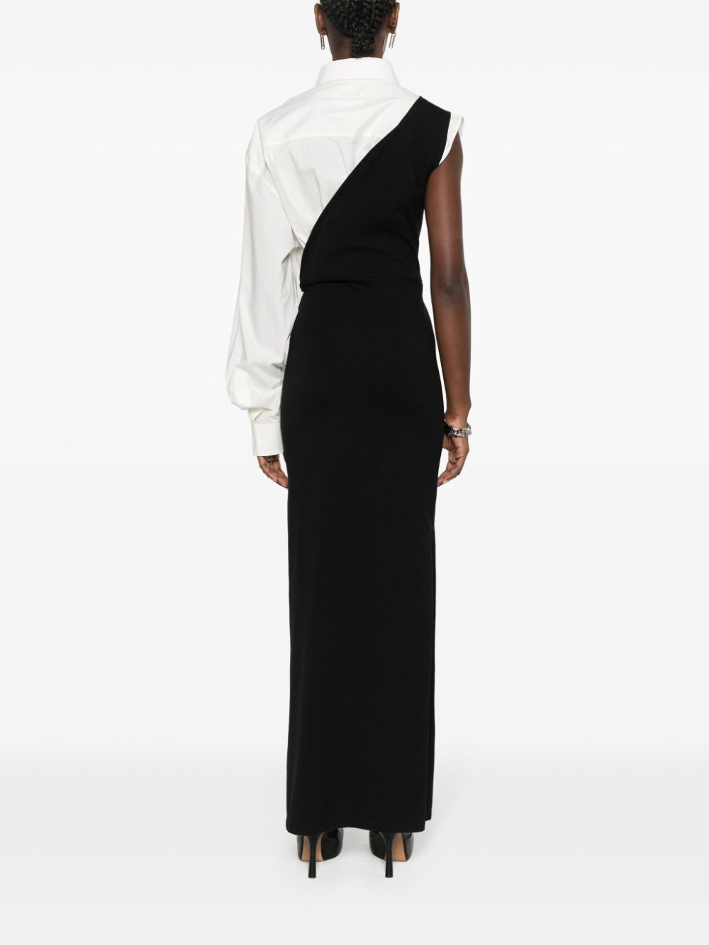 single-sleeve maxi dress - 4