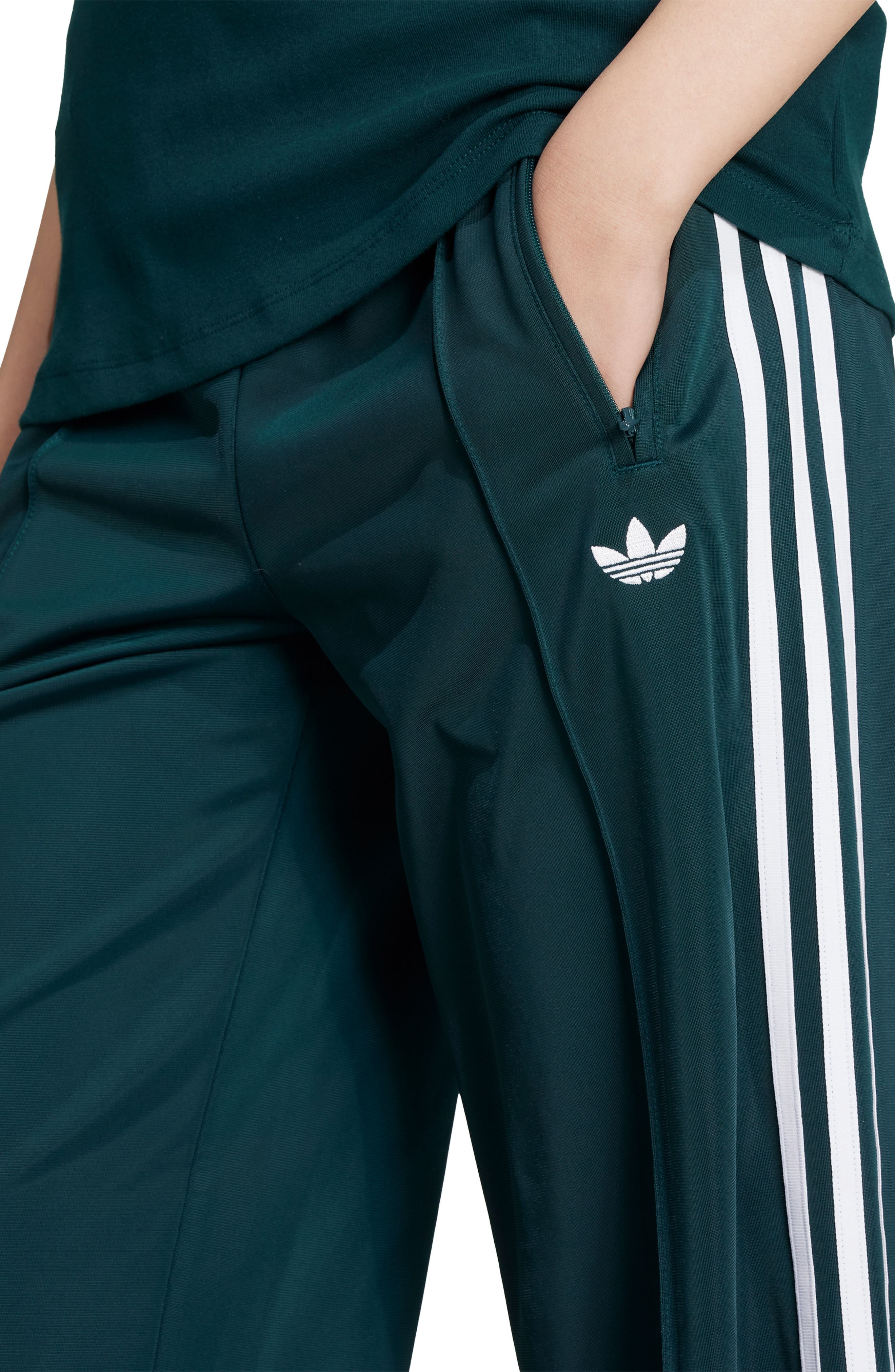 adidas Firebird Recycled Polyester Track Pants in Aurora Ivy/White at Nordstrom - 5
