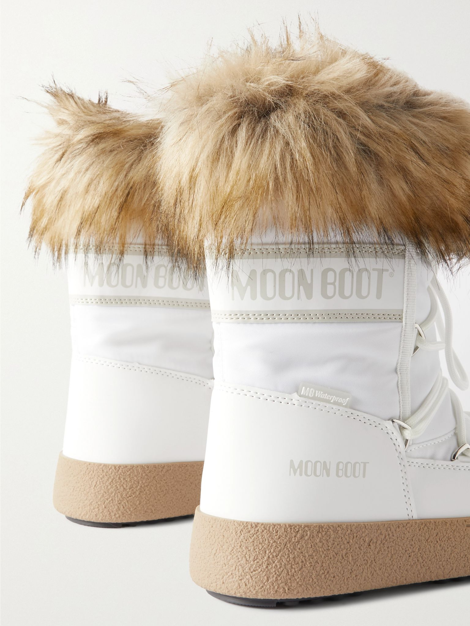 LTrack Monaco faux fur-trimmed shell and faux leather snow boots White - 4