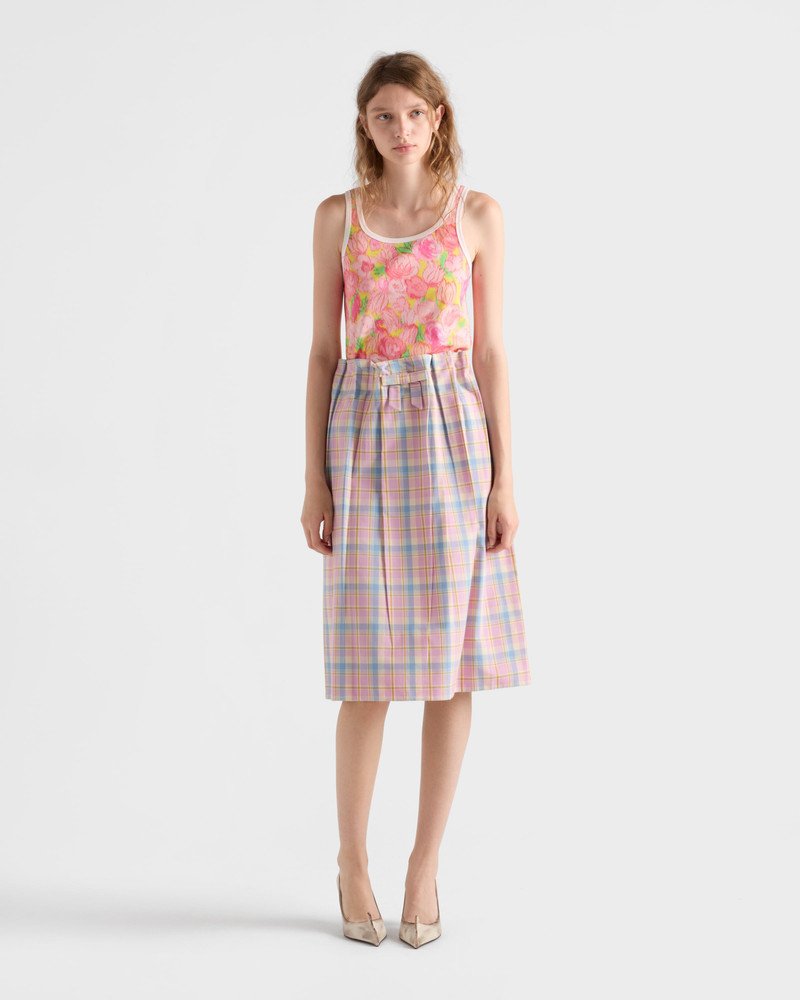 Prada Printed ribbed knit cotton tank top outlook