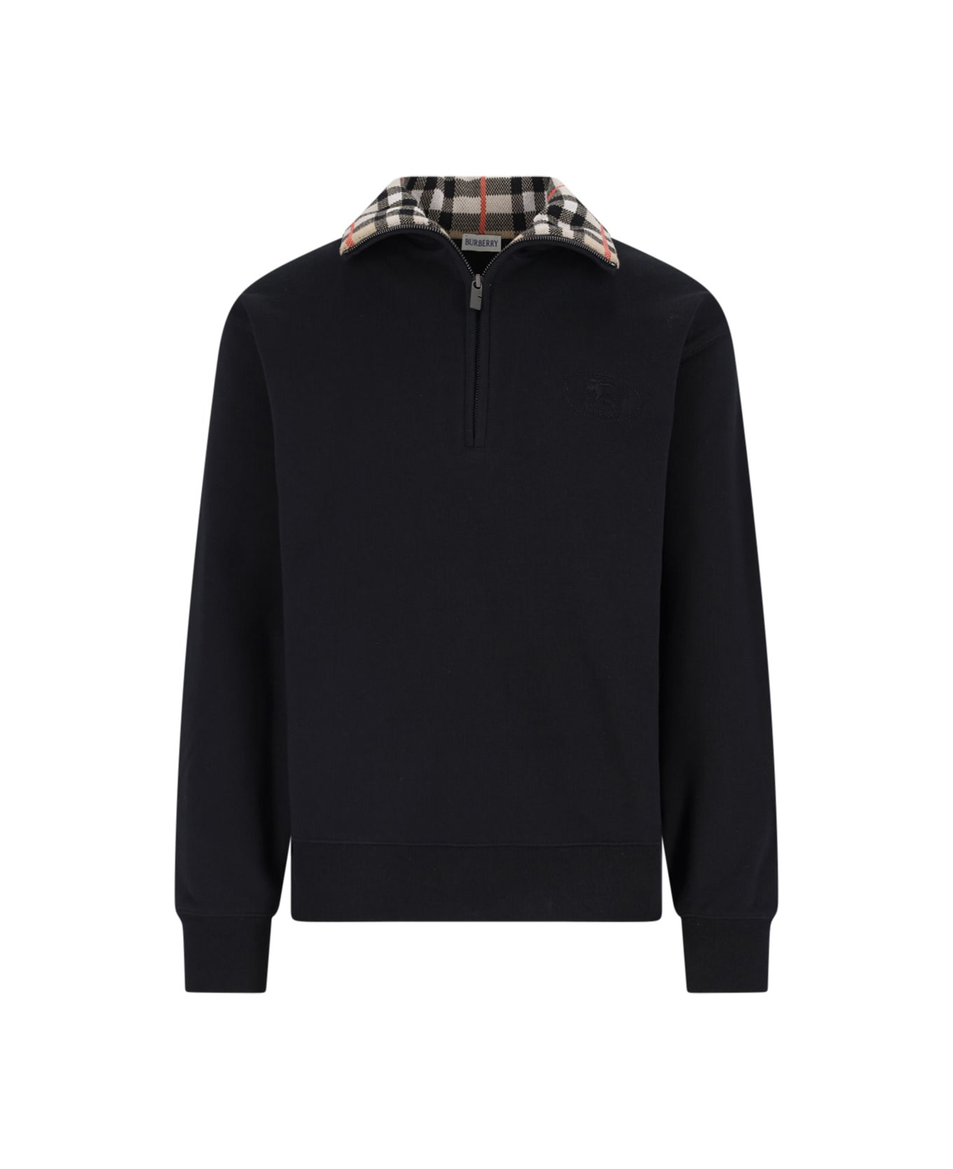 'check' Zip Sweater - 1