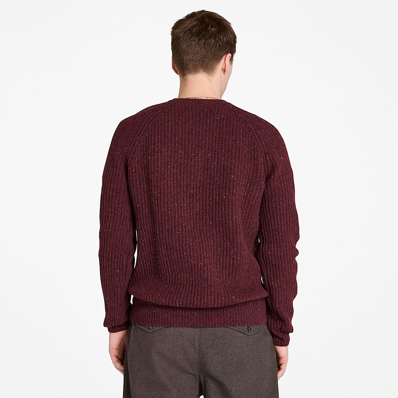 Men's Chunky Yarn Crewneck Sweater - 5