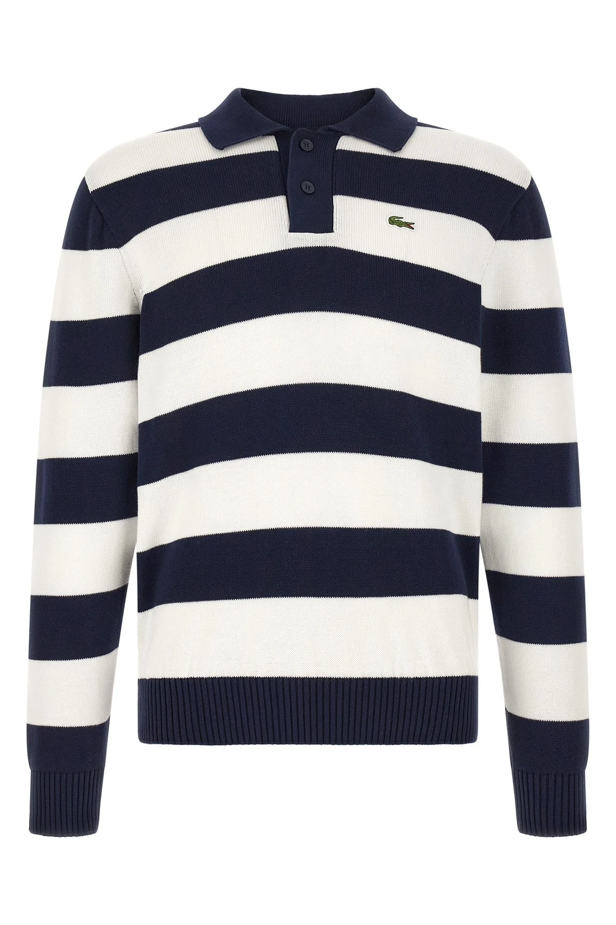 Striped Pulover With Polo Collar - 1