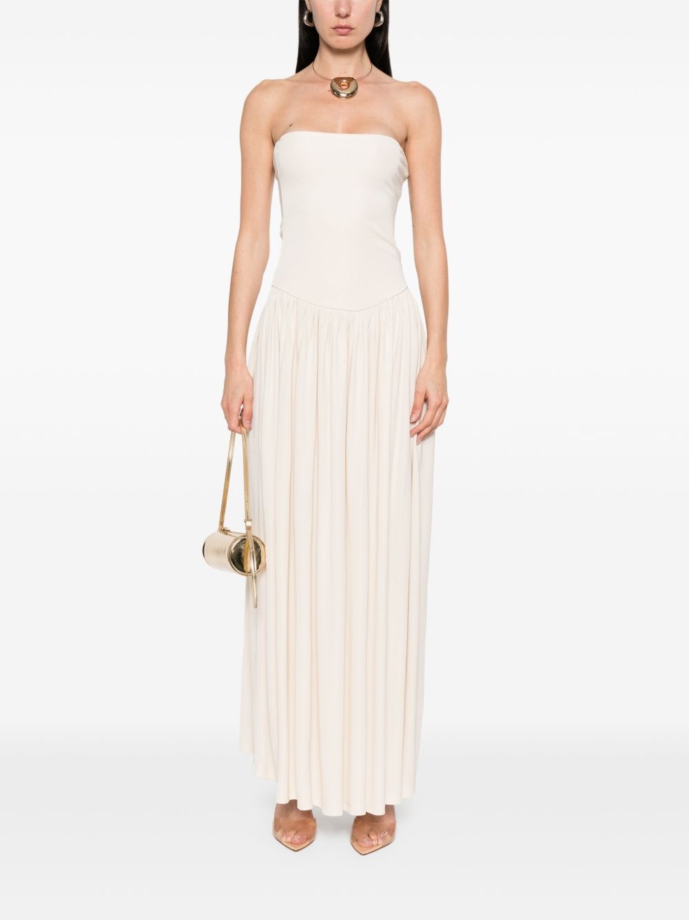 strapless midi dress - 2