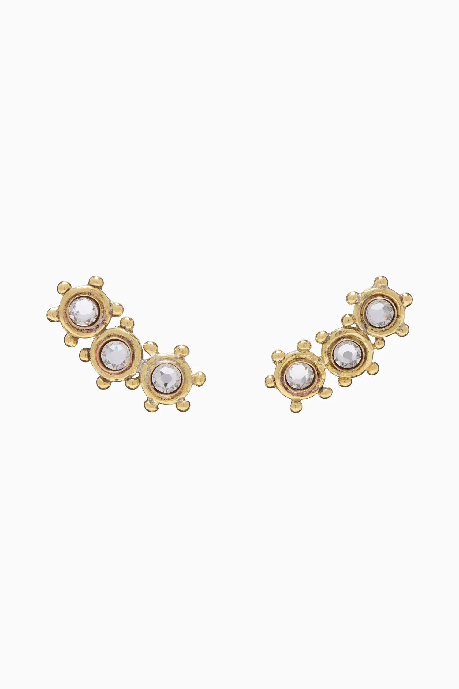 Kavi Crystal Mix Stud Climber Earring - 1