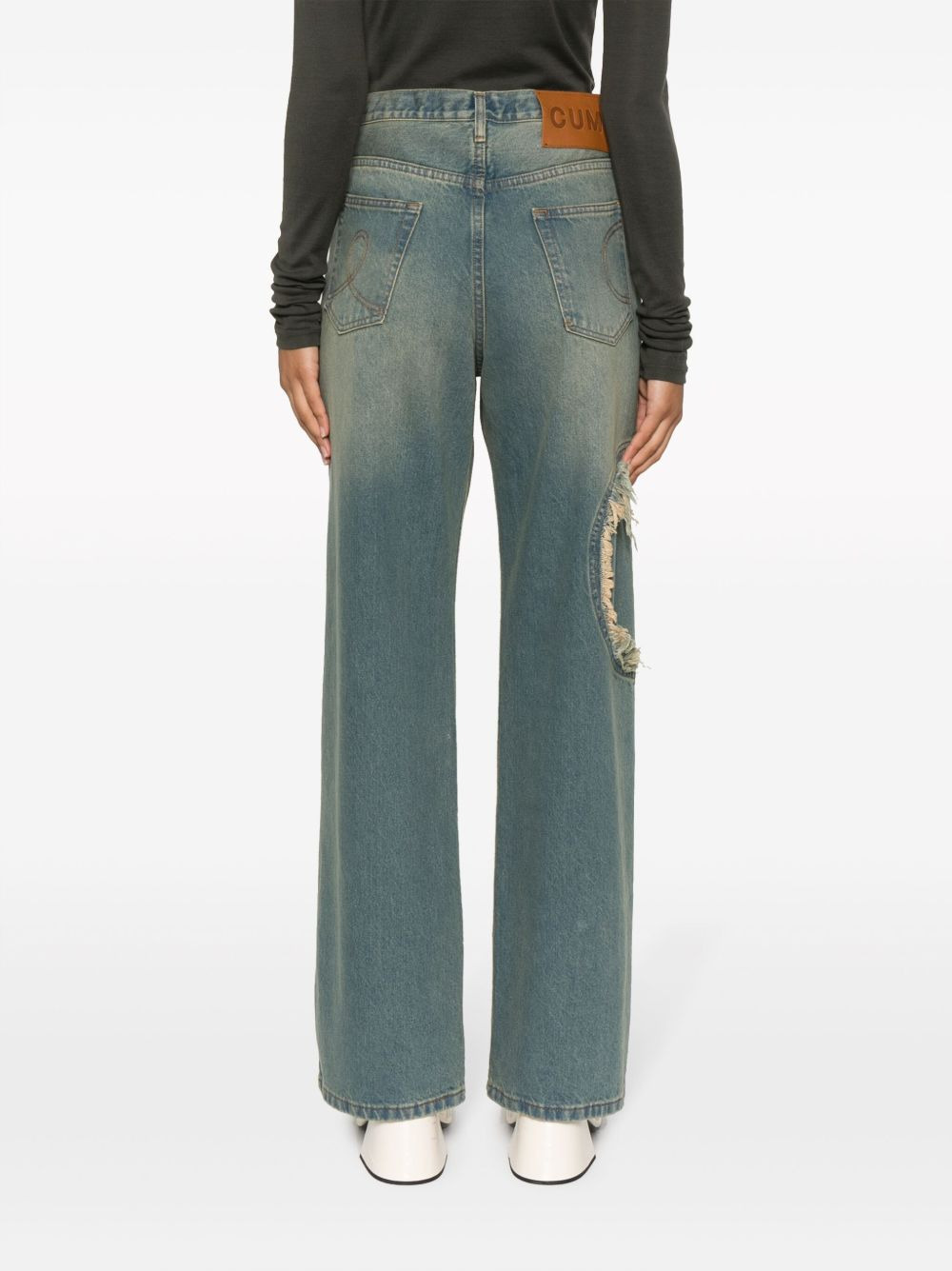 logo-patch wide-leg jeans - 4