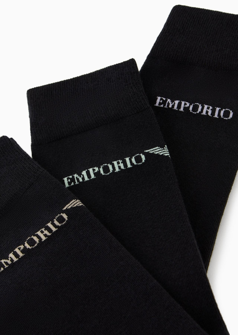 EMPORIO ARMANI Three-pack of socks with Emporio Armani logo outlook