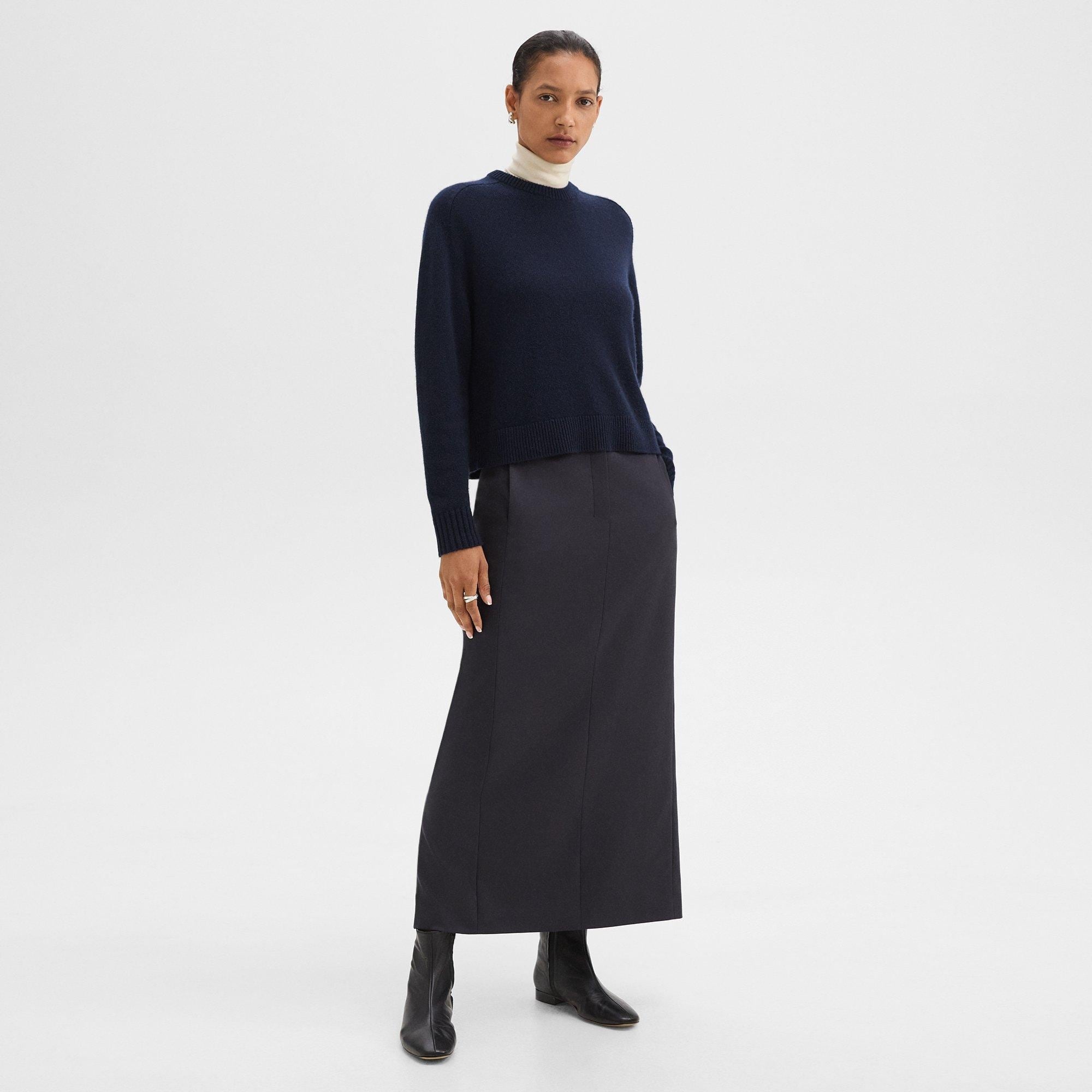 Maxi Trouser Skirt in Stretch Flannel - 3