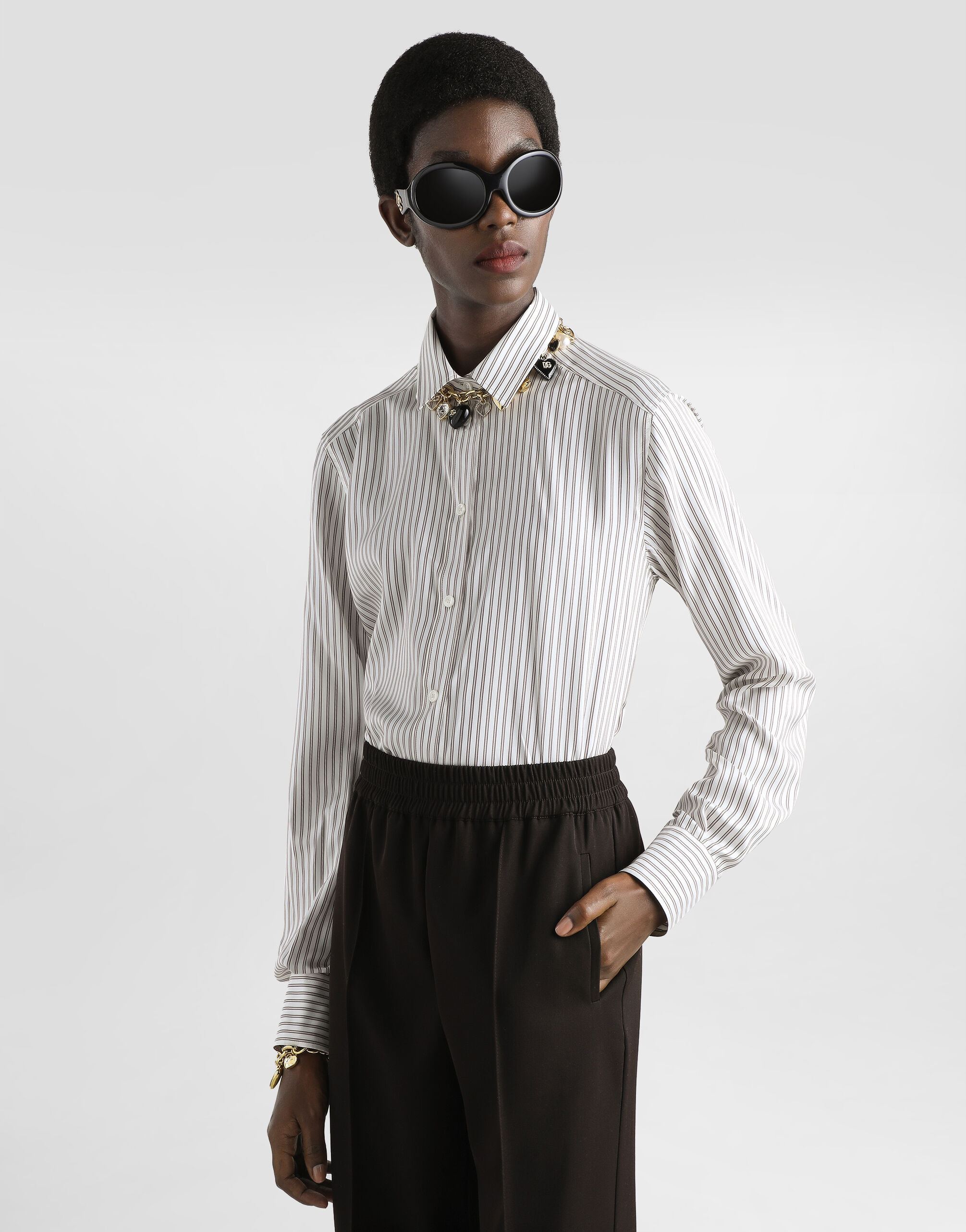 Silk shirt with striped print - 2