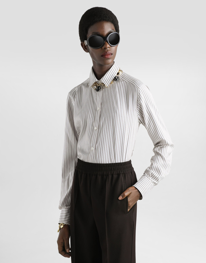 Dolce & Gabbana Silk shirt with striped print outlook