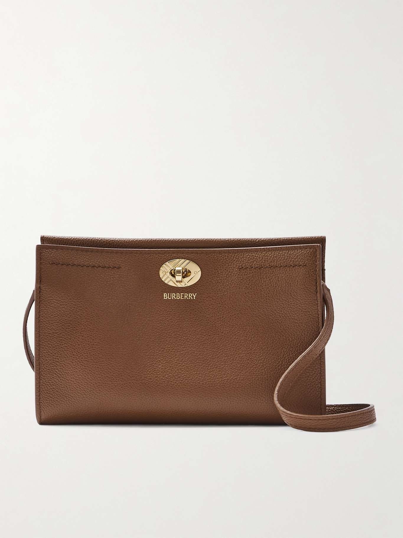 Textured-leather shoulder bag Brown - 1