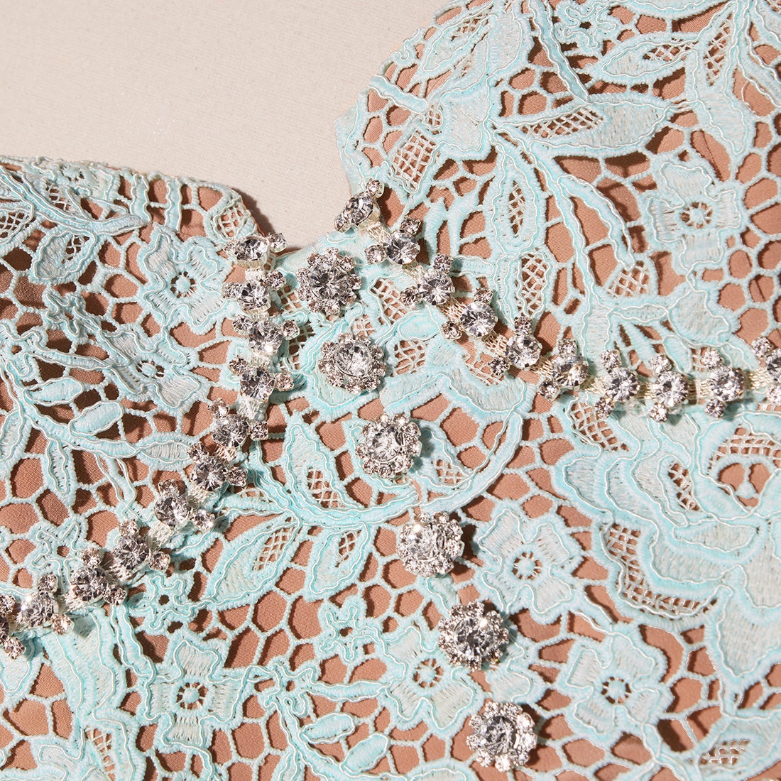 self-portrait Blue Cord Lace Diamante Midi Dress - PF23-114M-BL | REVERSIBLE