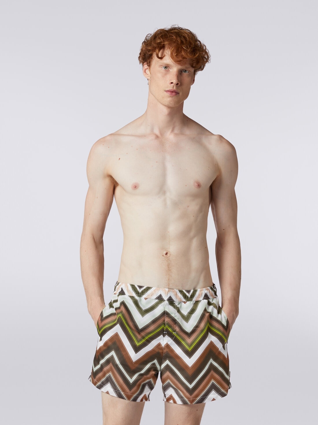 Swimming trunks in nylon with large gradated zigzag - 2