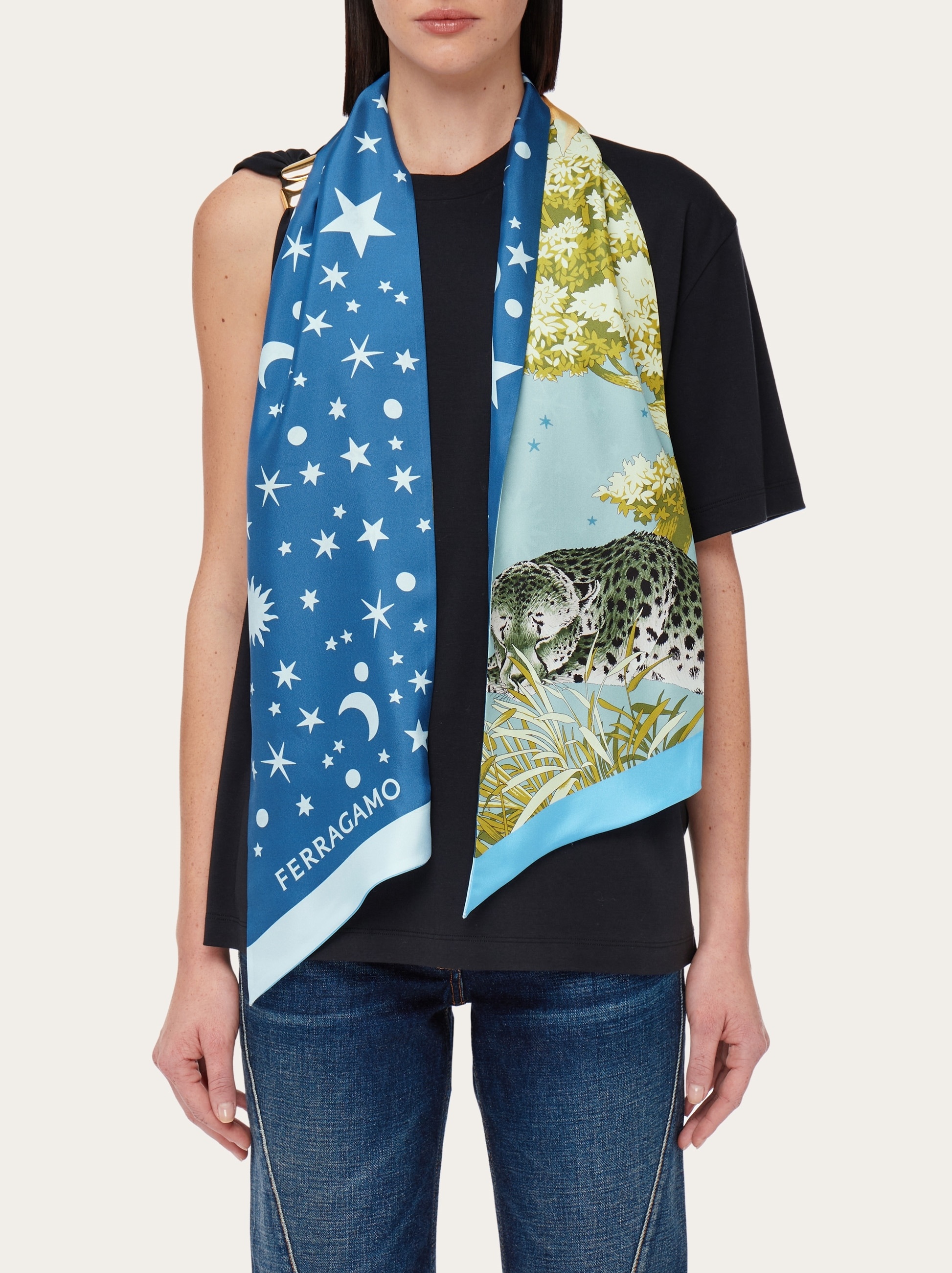 Day & Night print silk bandeau - 3