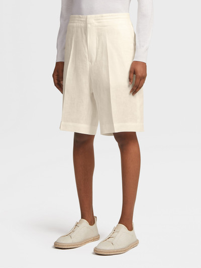 ZEGNA OFF WHITE PURE LINEN SHORTS outlook