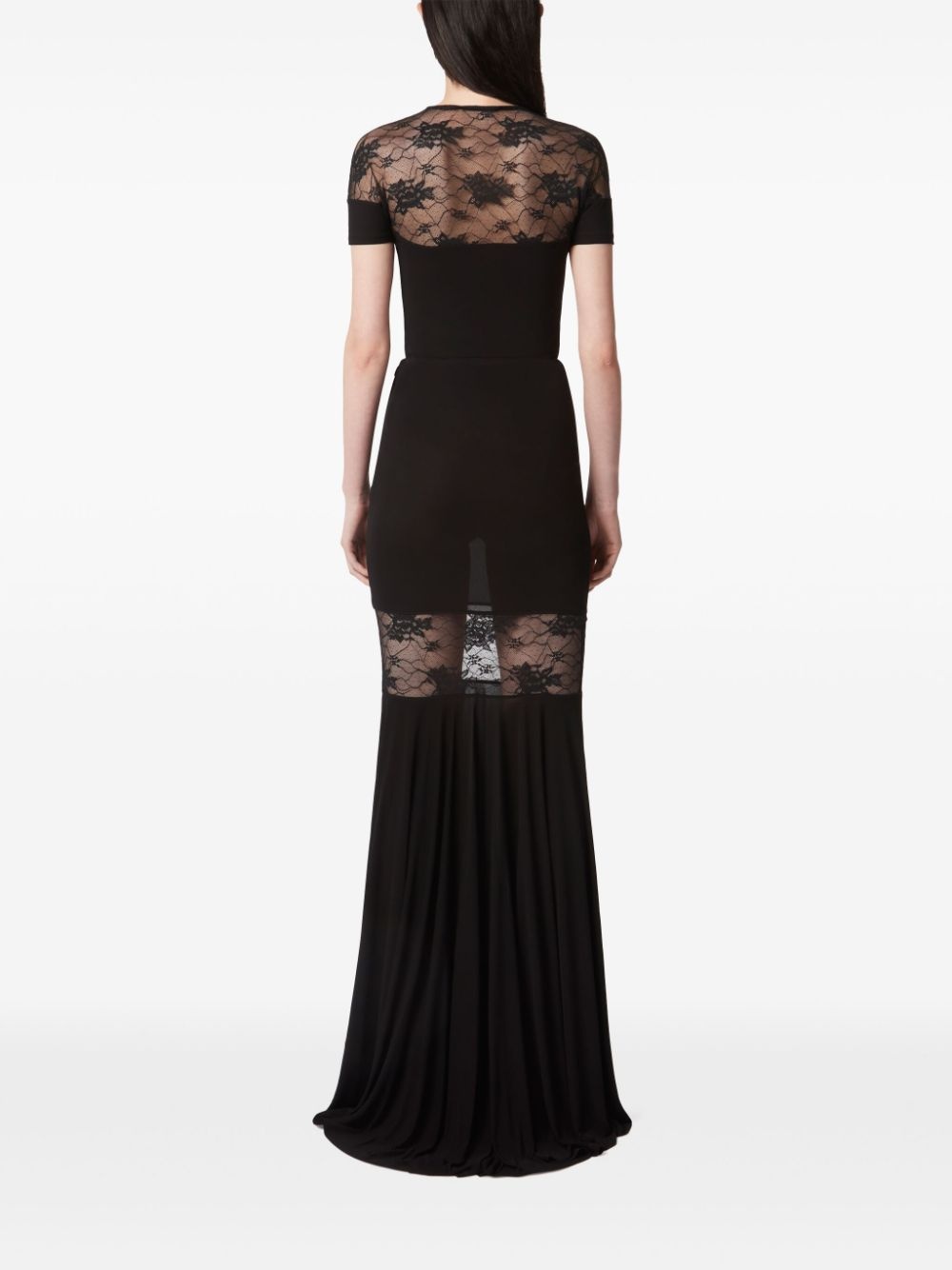 lace-panel maxi skirt - 4