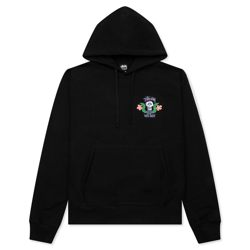 Stüssy SKULL CREST HOODIE - BLACK | REVERSIBLE