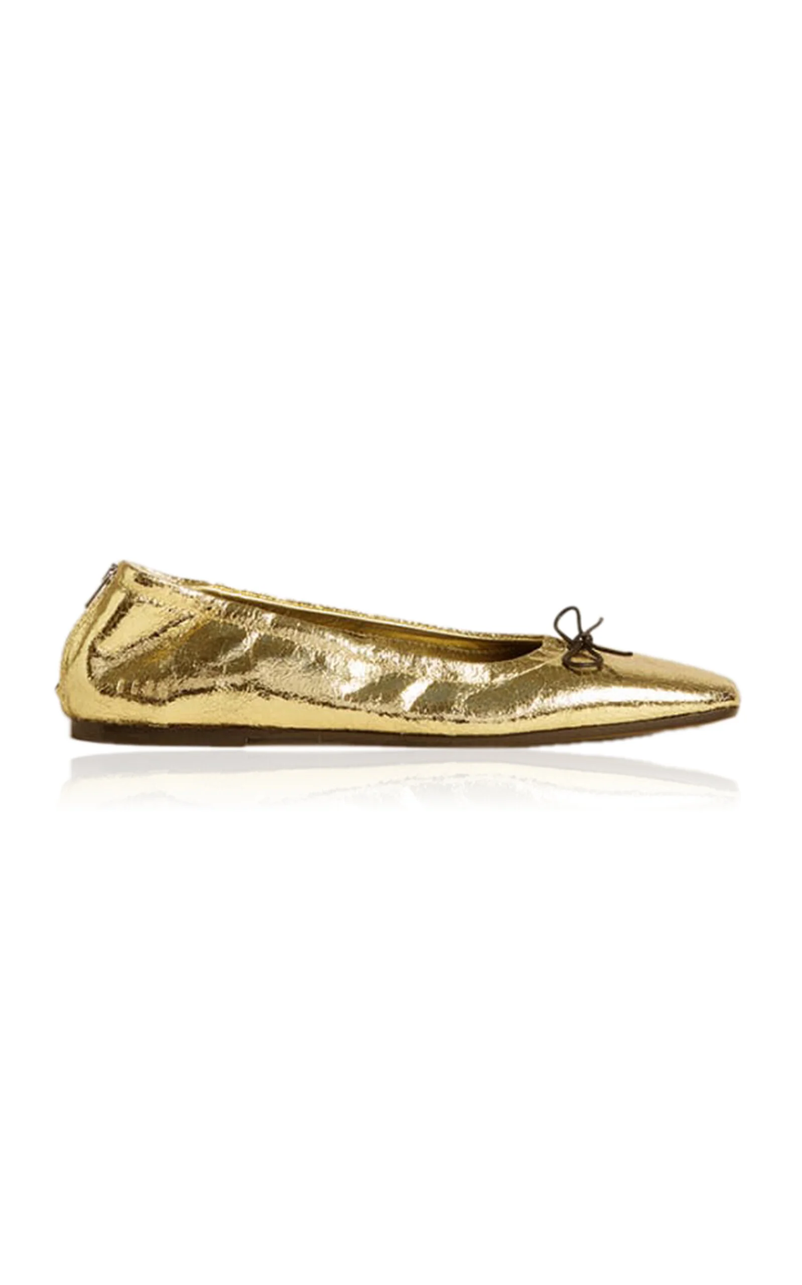 Amy Laminated Wrinkled Ballerina Flats gold - 1