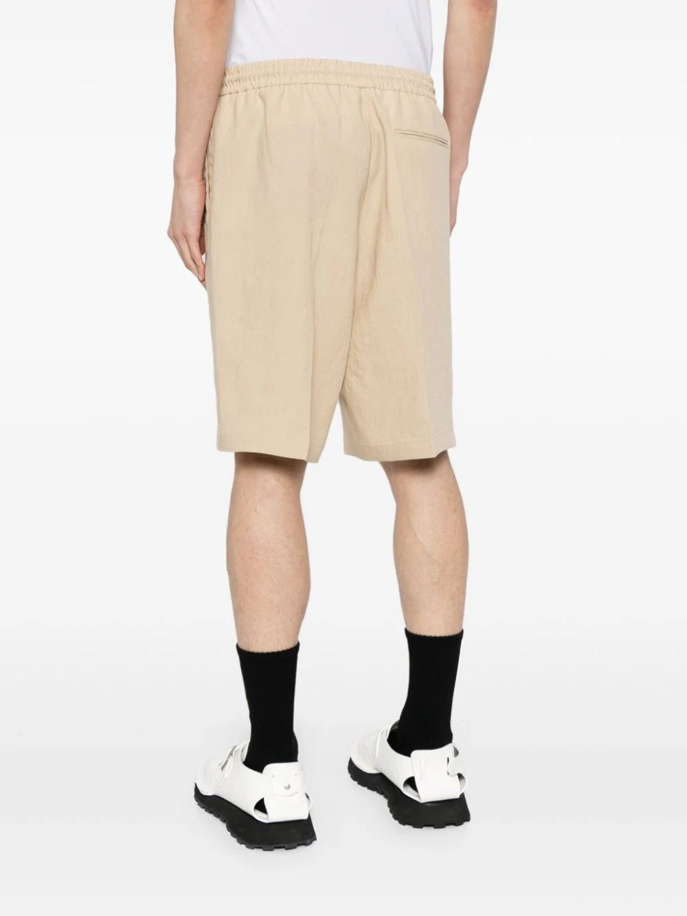 DRAWSTRING-WAIST LINEN SHORTS - 4