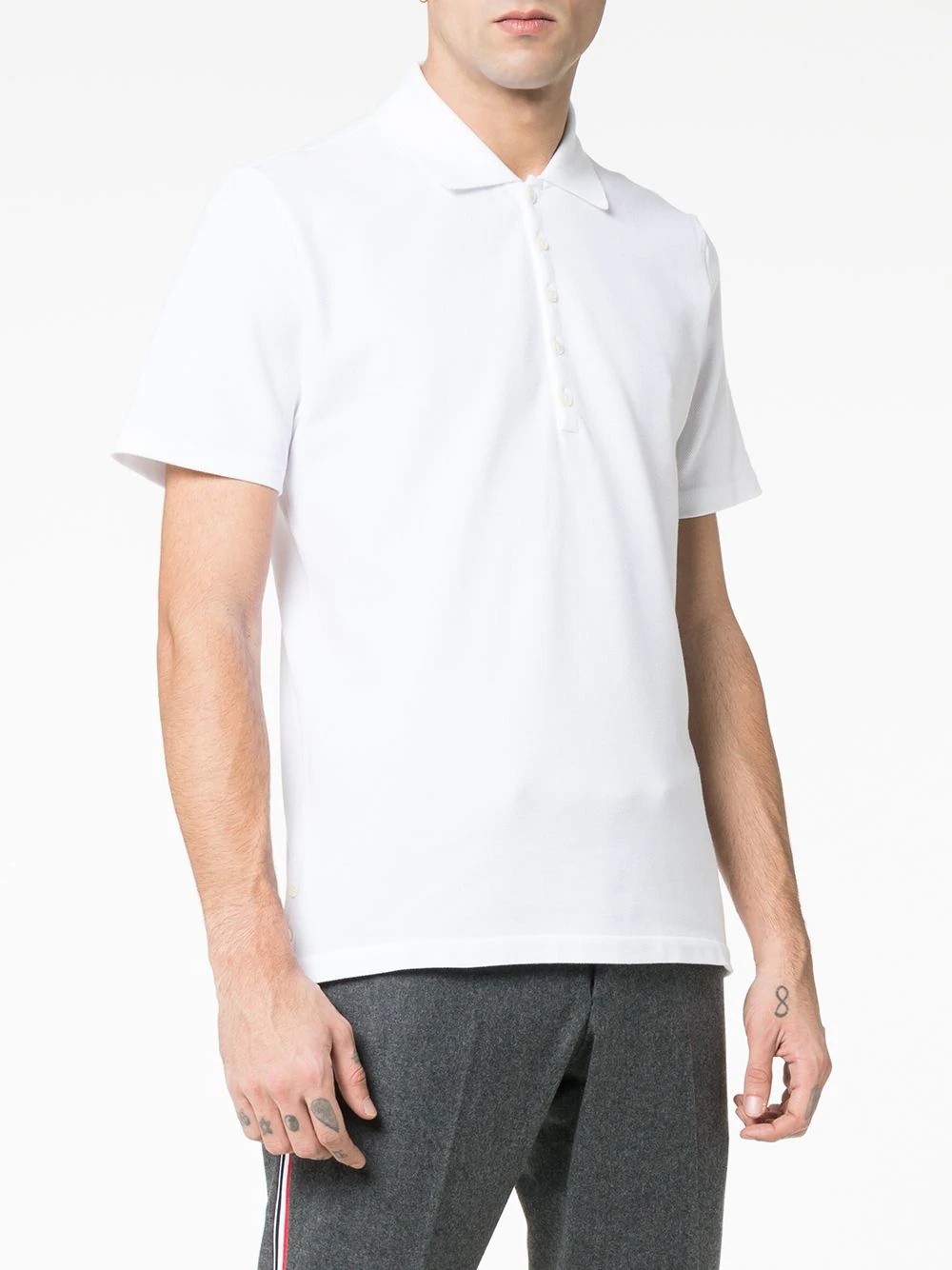 Center-Back Stripe Piqué Polo - 3